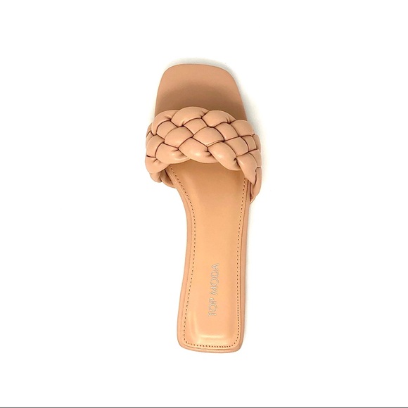 ❤️2X HP! Nude Beige Vegan Leather Braided Sandals - Picture 10 of 12